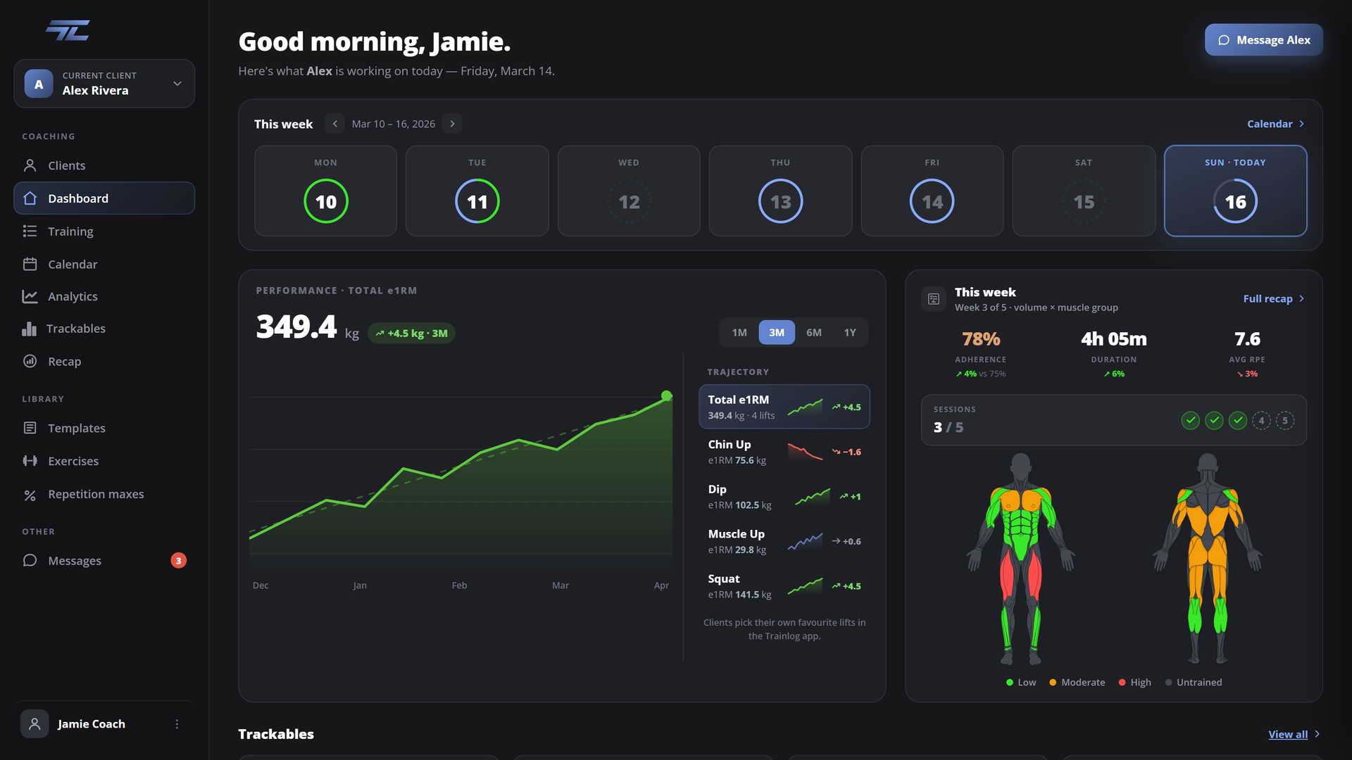 TrainLog coaching web app
